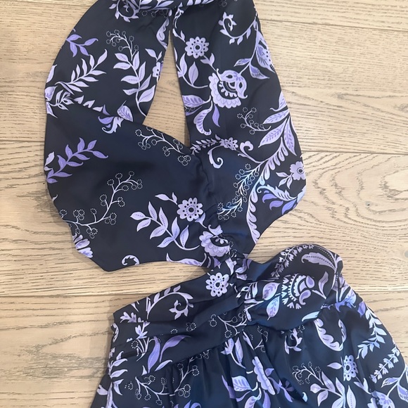 Misa Laya purple silk jumpsuit halter cutout xs - Picture 6 of 6